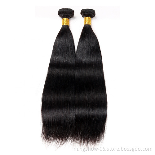 Straight Brazilian Hair Weave Bundles 100% Human Hair Bundles Natural Color Non Remy Hair Weave